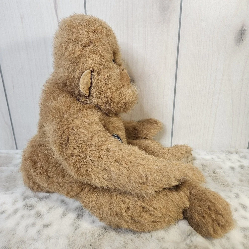 Vintage 85 Gund Orangutan Plush Stuffed Animal Faux Leather Paws Face Limited Ed